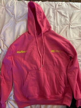 Bright Pink Sweatshirt with Yellow 'withlove' Graphic